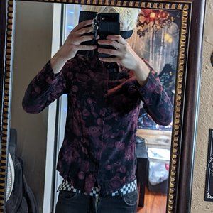 Black shirt with Red roses